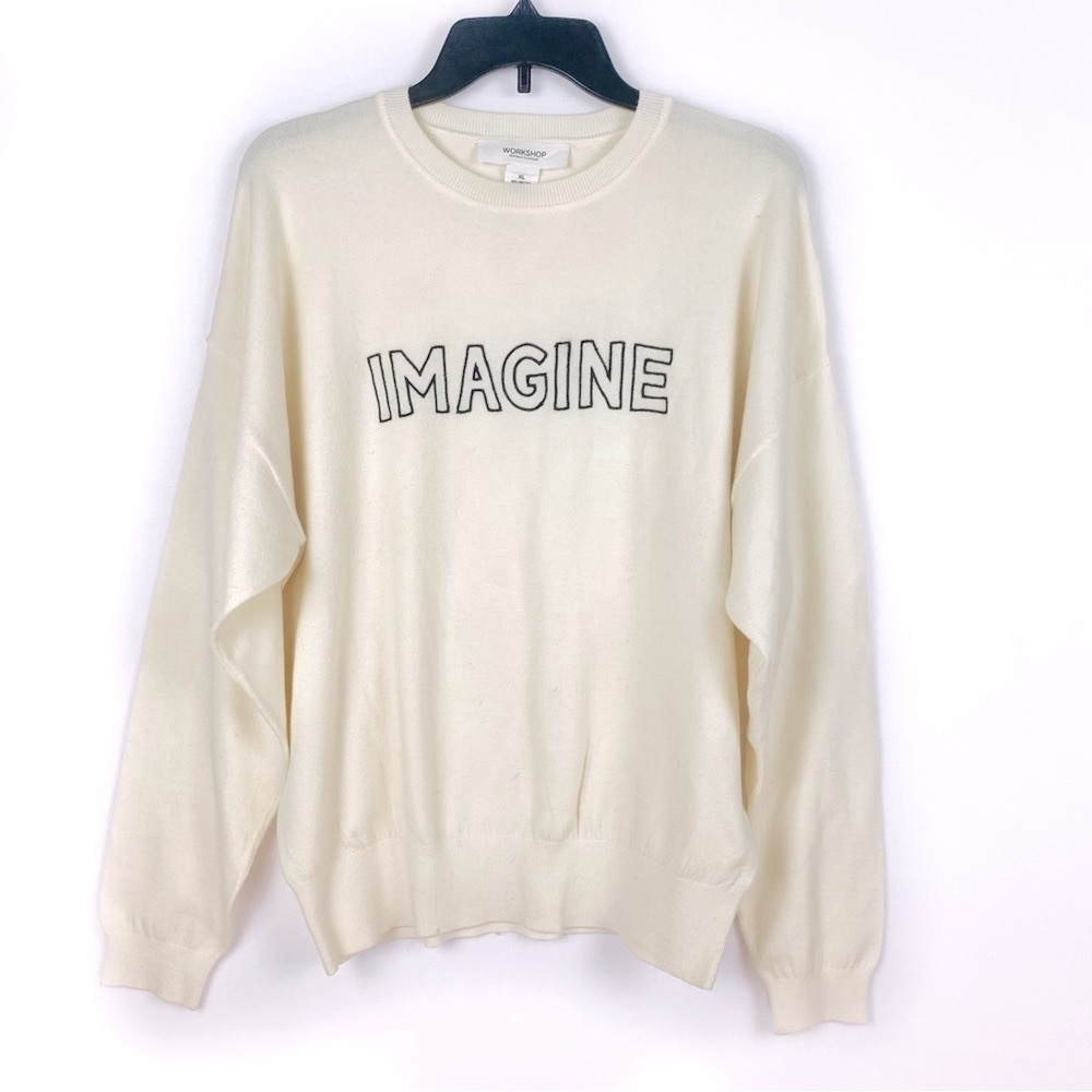 NEW Workshop Republic Clothing Imagine Ivory Cream Sweater Size XL